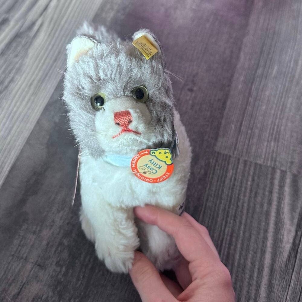 steiff germany dralon plush cosy kitty 1960s vintage stuffed animal